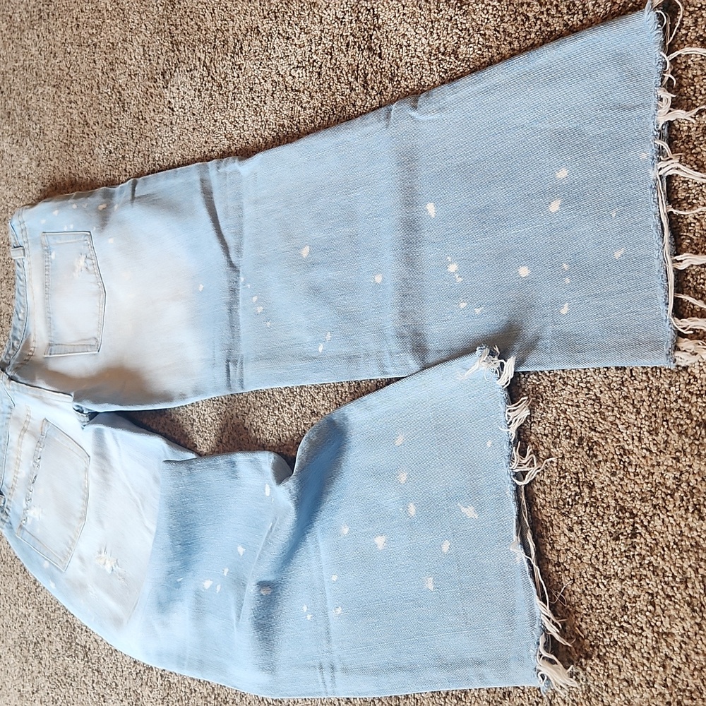 Free People | Distressed & Bedazzeled Light Blue Jeans - Picture 13 of 14
